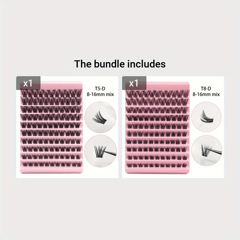 110Pcs DIY Eyelash Extensions 8 16mm False Lashes D Curling Natural Look