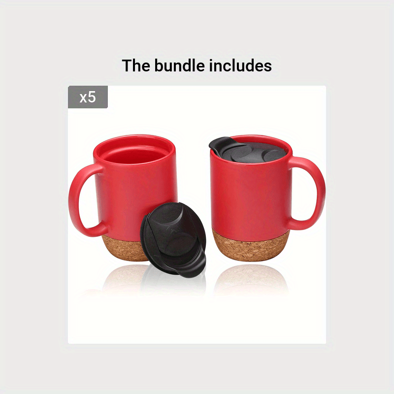 Coffee Mugs Set Of 2, 15 Oz Ceramic Mug With Insulated Cork Bottom