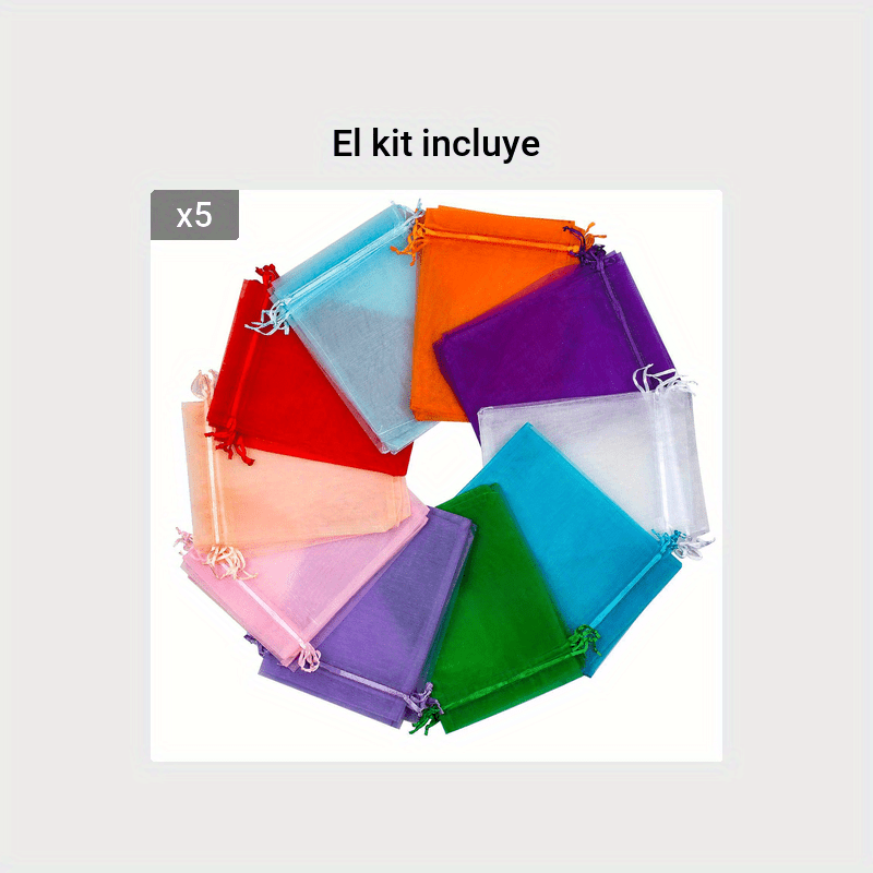 10 Bolsas Organza Transparentes (5 X 4 Pulgadas) Colores - Temu Mexico