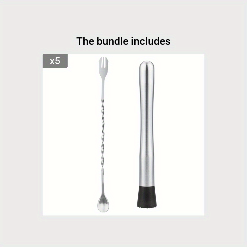 10 Inch Whipping Stick + Whipping Spoon, Stainless Steel, Cocktail Making  Tool