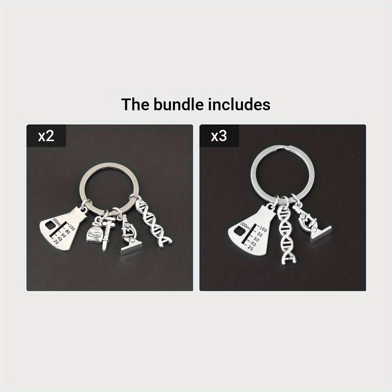 Measuring Cup Microscope Chemical Molecule Alloy Keychain