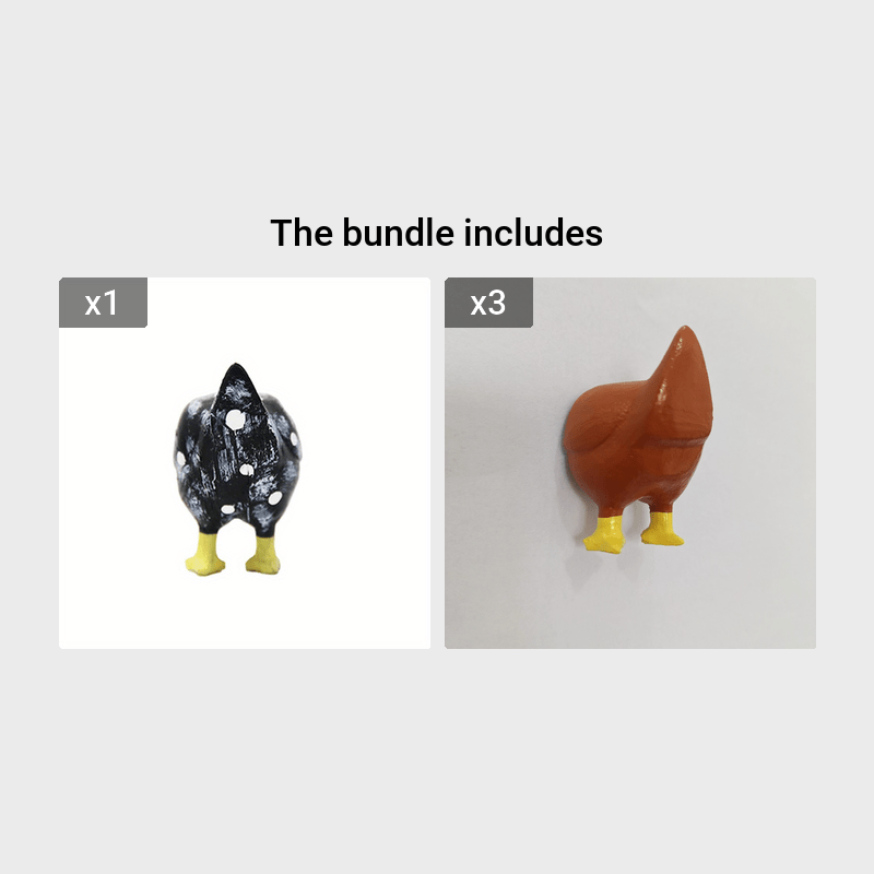 Chicken Butt Fridge Magnets - set of 3 - funny chicken gift