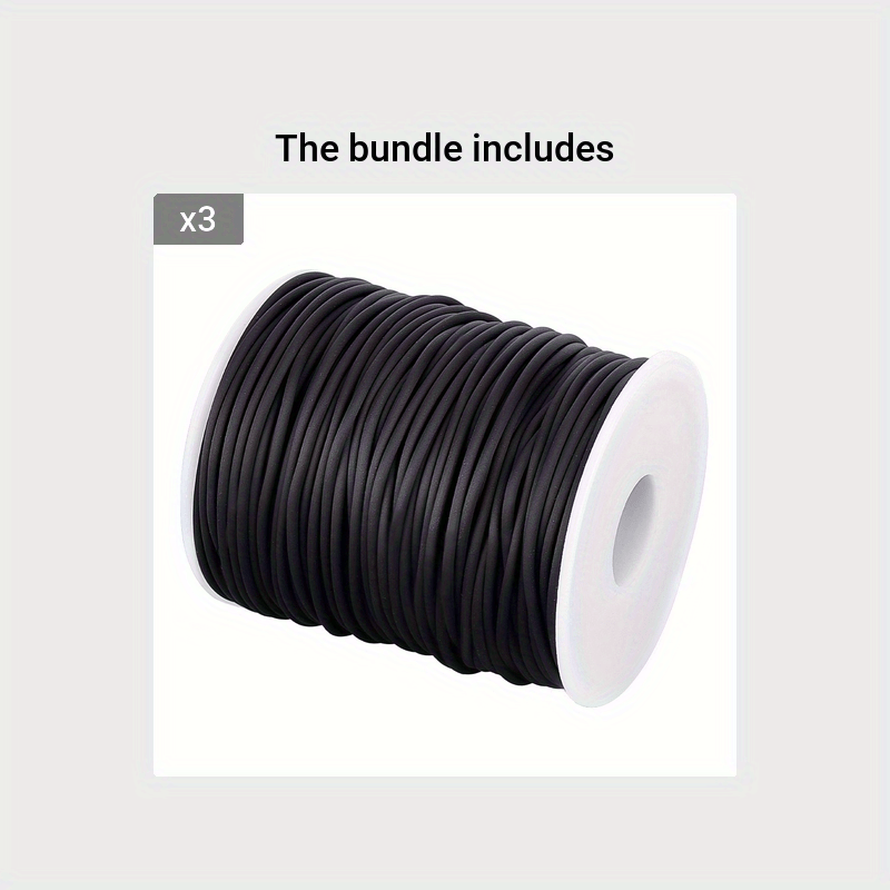 54.68 Yards Solid Rubber Cord Black Plastic Rope Hollow - Temu