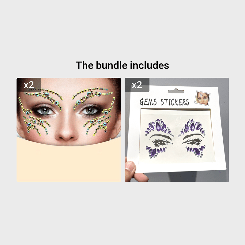 Glitter Rhinestone Stickers For Face Face Tattoo Stickers For