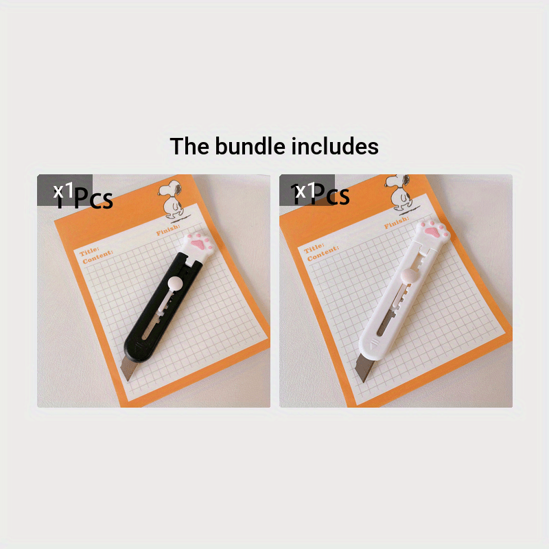 1Pack Kawaii Mini Pocket Cat Paw Art Utility Knife Express Box Knife Paper  Cutter Craft Wrapping Refillable Blade Stationery
