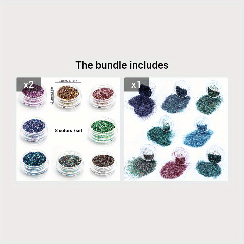 8 color Set Chameleon Fine Glitter Iridescent Colors Shift - Temu