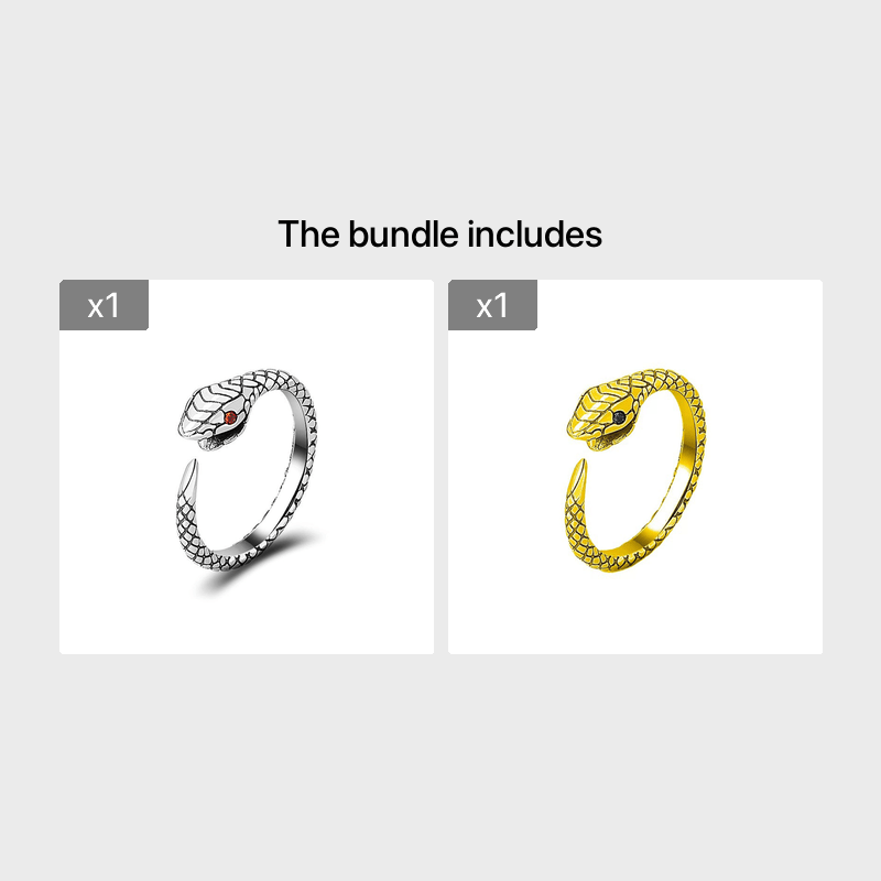 Men's Snake Adjustable Ring Open Pretty Finger Accessories