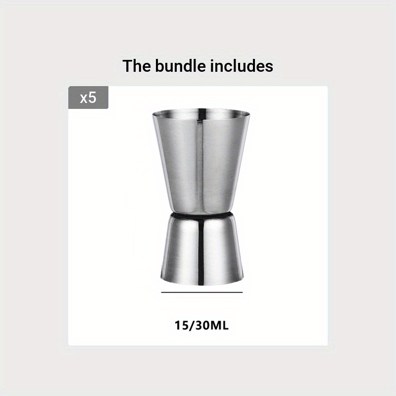 Curled Stainless Steel Double Ended Measuring Glass Cocktail Measuring Glass  Bar Counter Mixing Measuring Glass Set Ounce Cup - Temu