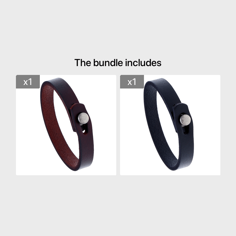 Minimalistic Leather Bracelet Brown Bangle for Men