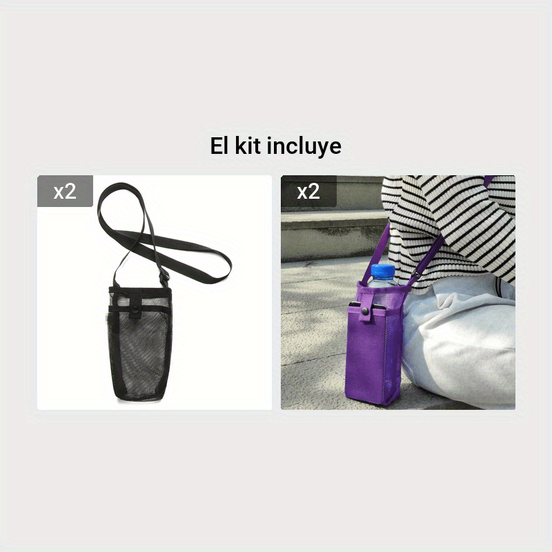 1pc Portabotellas Ligero, Bolsa Botella Agua Reutilizable Correa Ajustable,  Funda Copa Agua Cruzada Viajes Aire Libre, Deportes, Fitness - Deporte Aire  Libre - Temu Chile