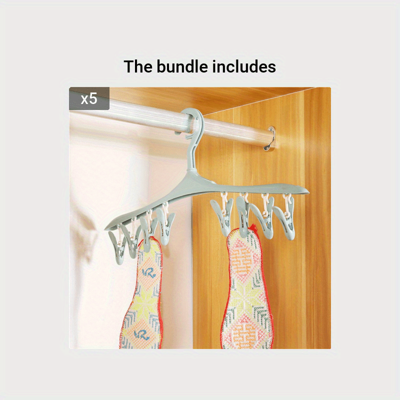 8-Clip Clothes Hanger Space Saving Laundry Drying Rack