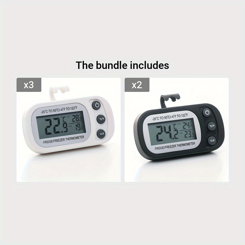 Mini Waterproof Digital Refrigerator Thermometer Max/min Record Function  With Large Lcd Display Freezer Room - Temu