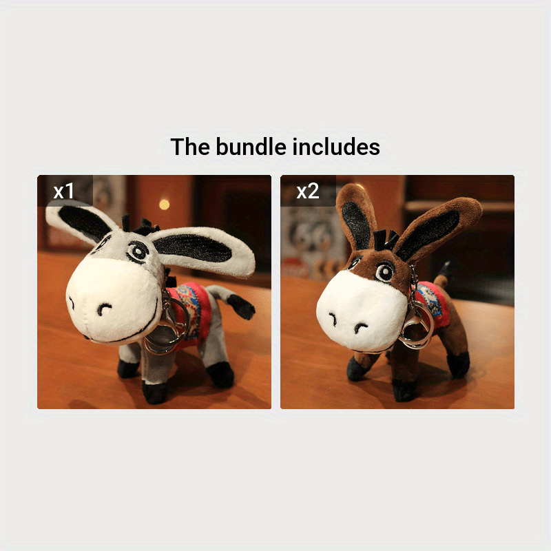 Cartoon Little Fur Donkey Doll Plush Toy Fur Donkey Doll - Temu