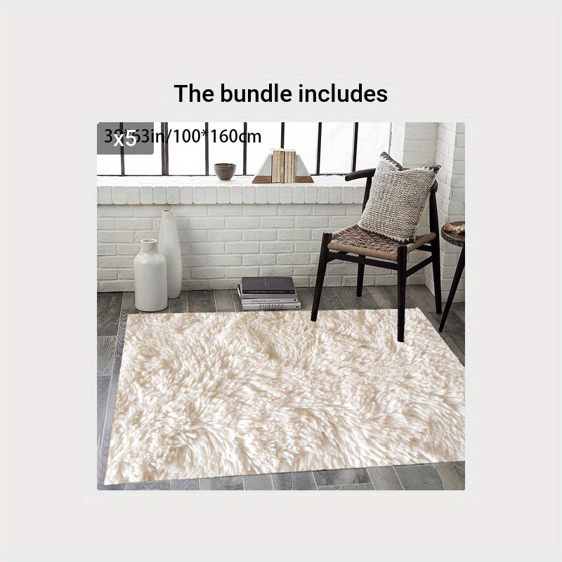 Crystal Velvet White Faux Fur Pattern Carpet Earth Rug Area - Temu