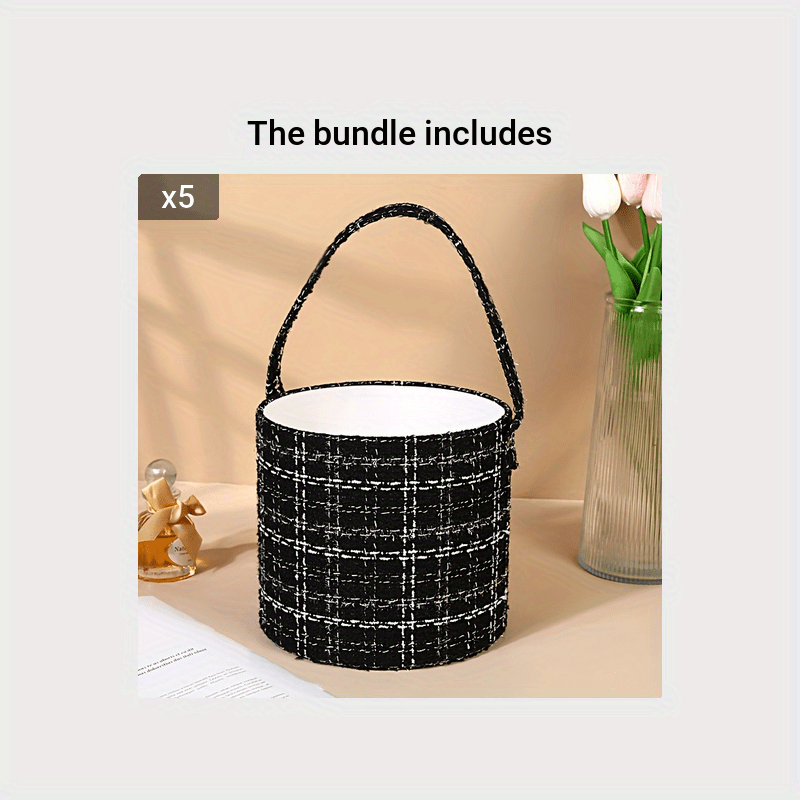 Plaid Flower Packaging Bags Wedding Gift Boxes