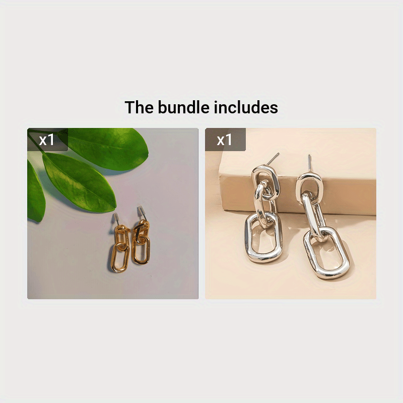 Minimalist Zinc Alloy Golden Chain Earrings