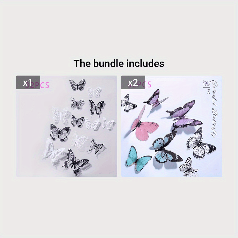 Black And White Butterfly Stickers 3d Simulation Of - Temu United