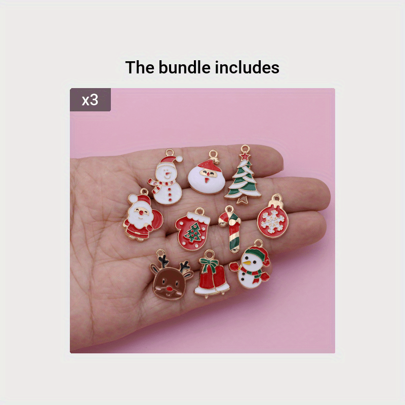 Christmas Enamel Charms Diy Earring Making Kit Jingle Bell - Temu