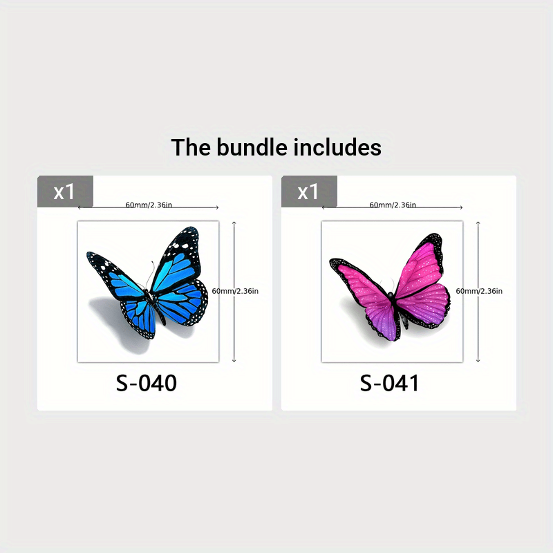 3D Butterfly Stickers (18/pack)