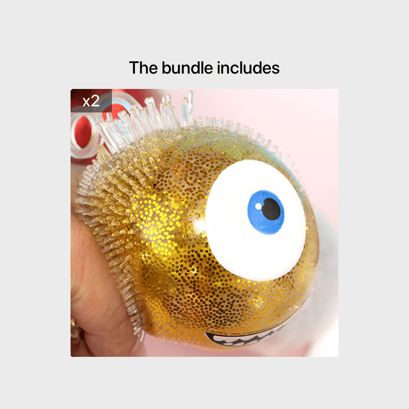 What is Big Eye Monster Transparent Rubber Bouncing Ball with Gold