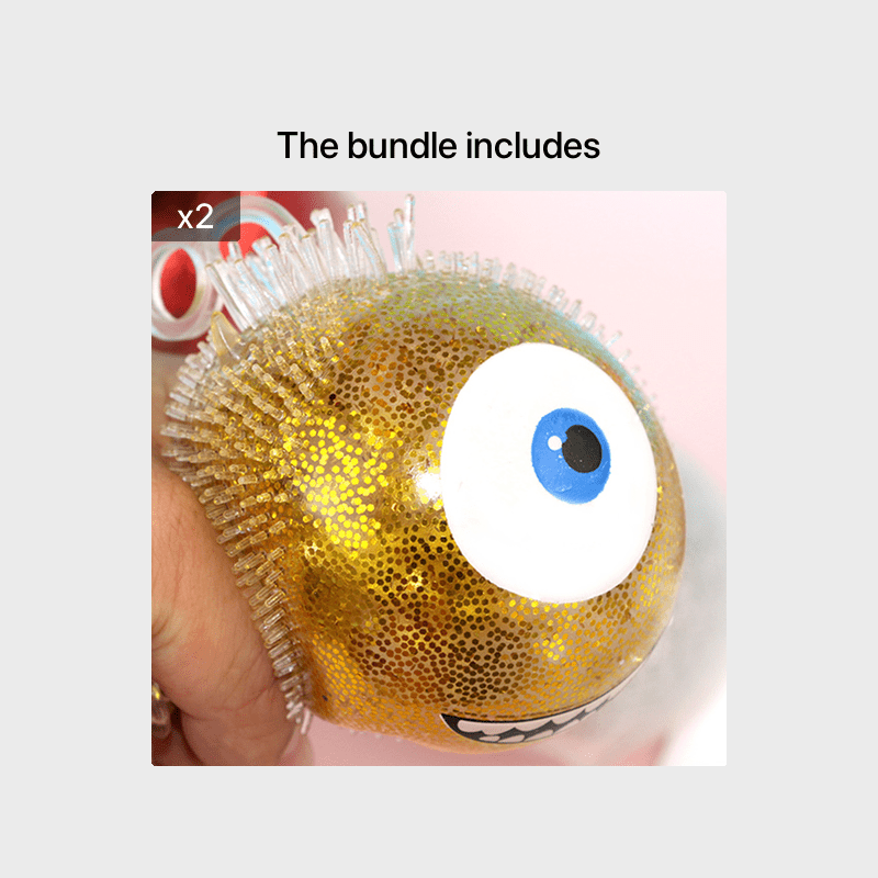 Big Eye Monster Transparent Rubber Bouncing Ball With Golden - Temu