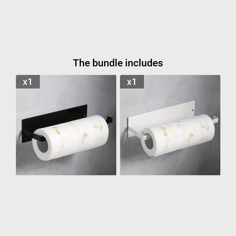Adhesive Paper Towel Holder Under Cabinet Wall Mount for Kitchen Paper Towel,  Black Paper Towel Roll Holder Stick to Wall - AliExpress