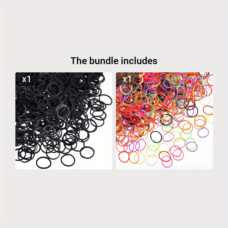 Elastic Hair Ties Rubber Bands for Girls 1000Pcs Colorful Hair