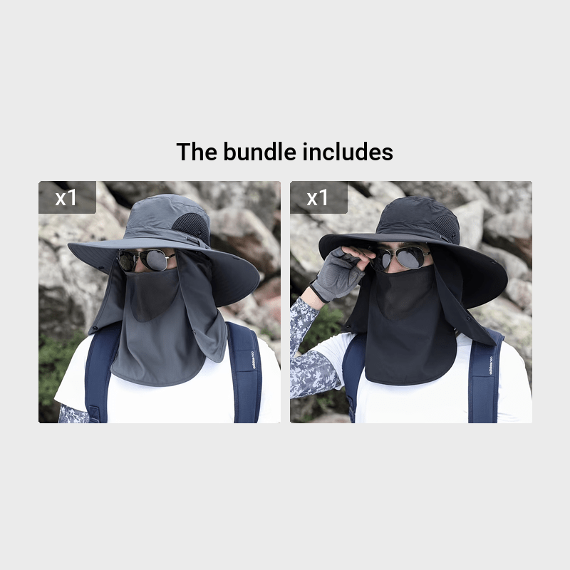 Unisex Bucket Hat Mask Neck Flap: Uv Protection - Temu
