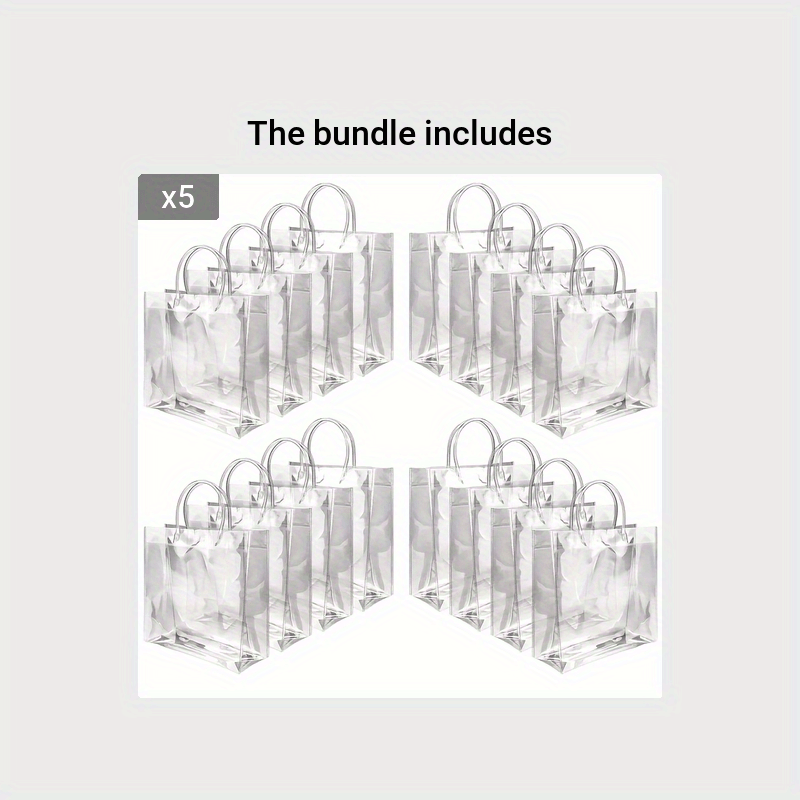 Clear Plastic Gift Bags With Handles Reusable Clear Pvc - Temu