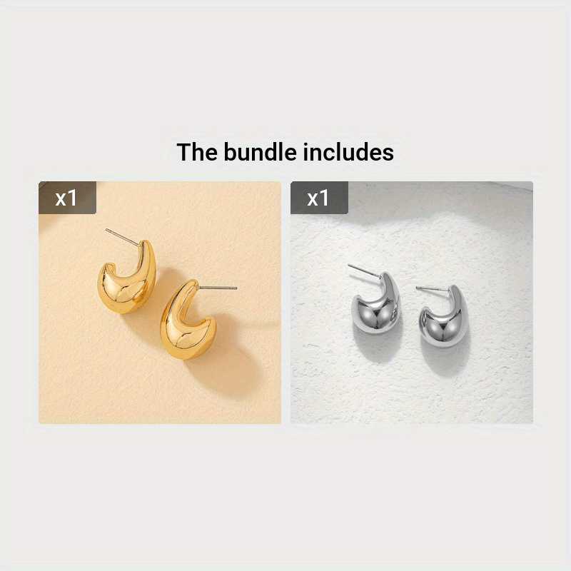 Cold Tone Golden Water Drop Earrings for Various Occasions