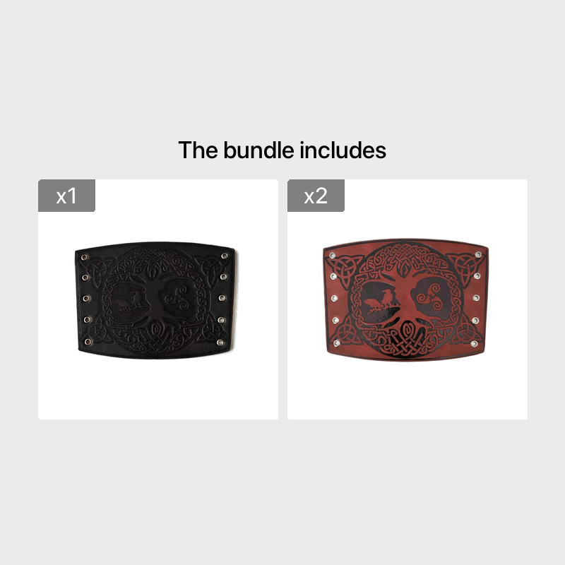 Men's Viking Tree of Life Leather Wristband Bracelet