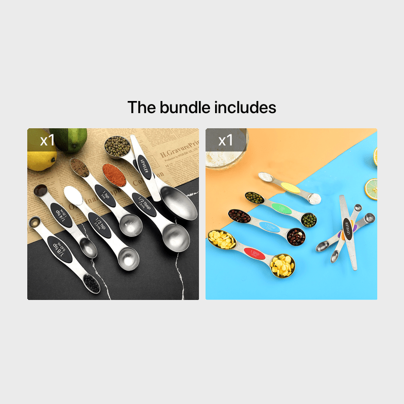 Stainless Steel Double ended Measuring Spoons Set Stackable - Temu