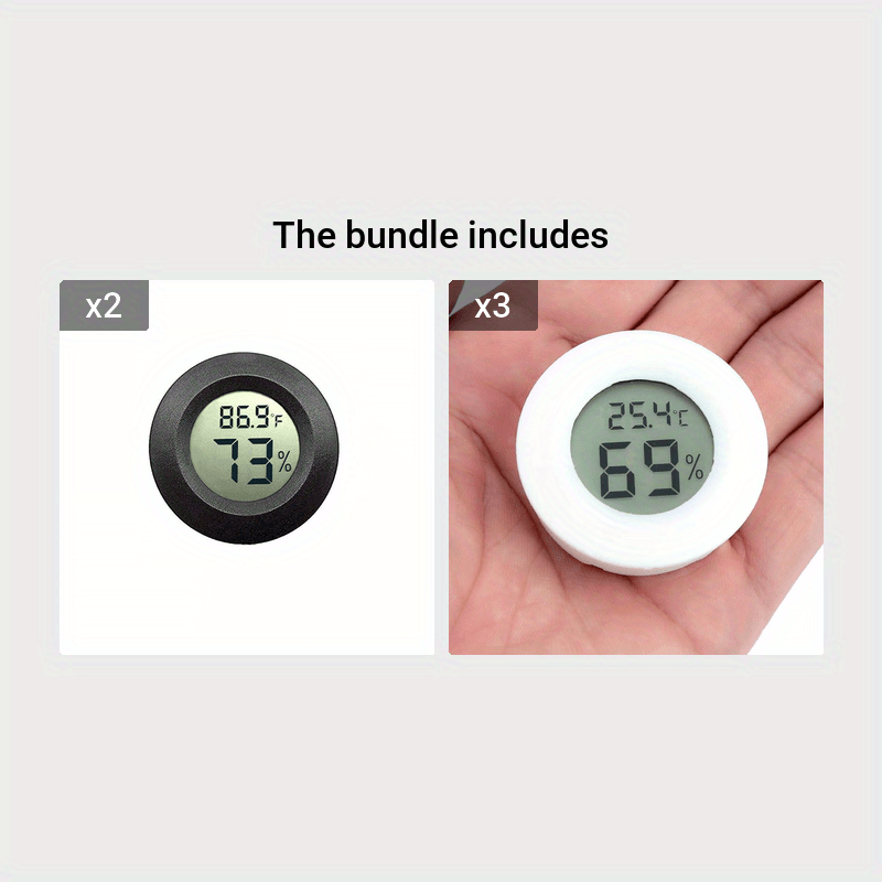 FRCOLOR 1PC Round Digital Hygrometer Thermometer Embedded