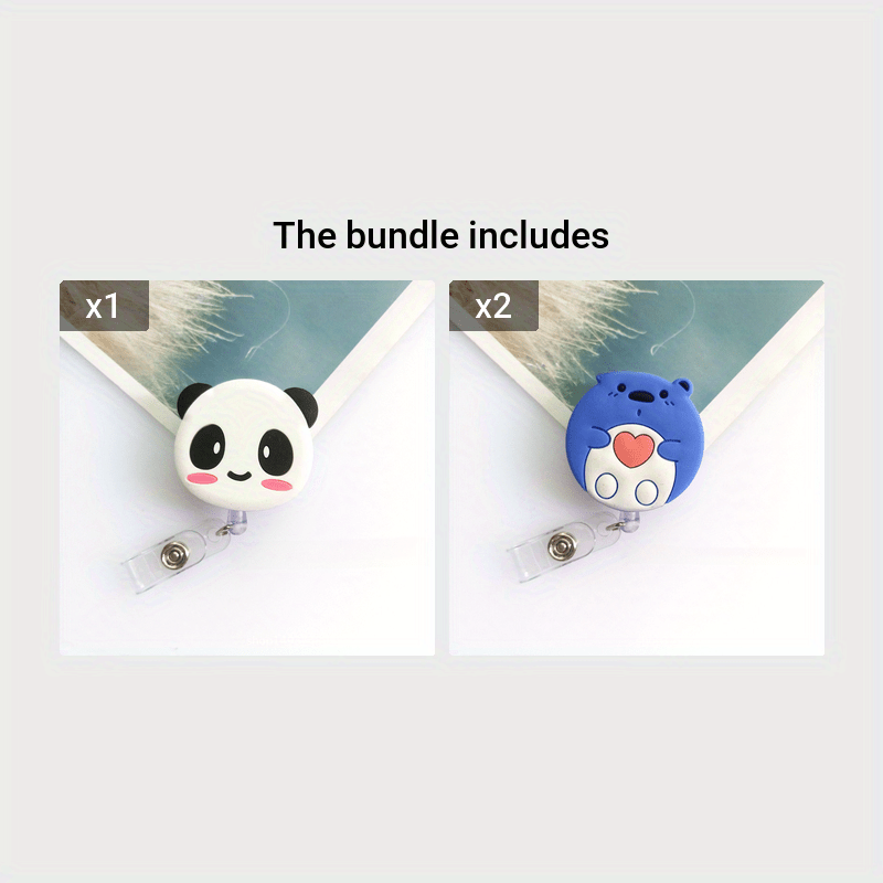 202 PC Quality Retractable Nurse Badge Holder Cute Panda Bear Bunny Students Name Card ID Holder Keys Lanyard,Cat,Flower,Donut,Doughnut,Heart,Rose