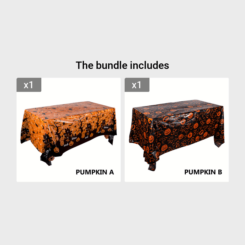 Waterproof Halloween Tablecloth 220x130cm Disposable Plastic Cover Spooky Decor