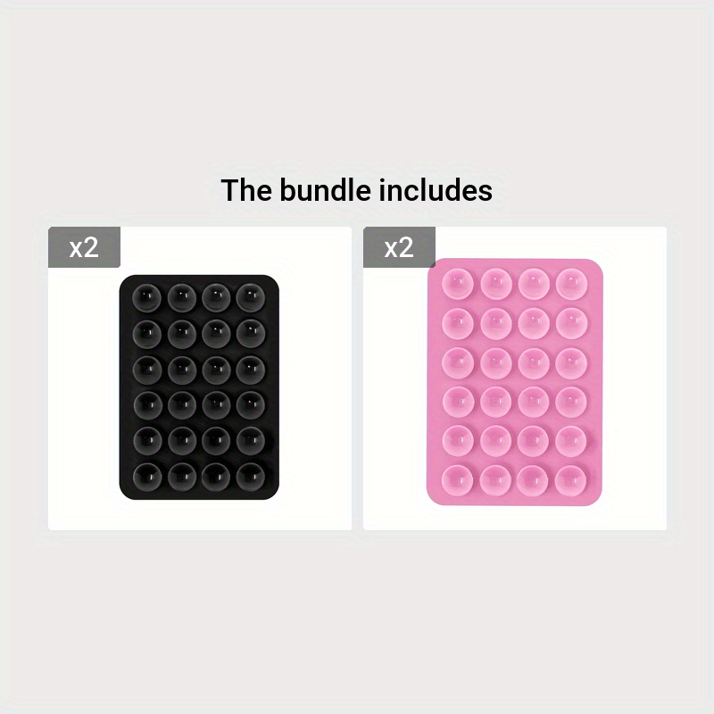 PEUTIER 5 pz Ventosa per Telefono, Supporto Adesivo Custodia Silicone Ventosa con 24 Ventose Accessorio per Impugnatura Adesiva del Telefono per Selfie e Video su Superficie Piana (Multicolore 4