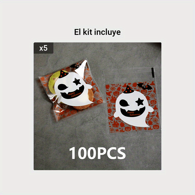 100 Bolsas Celofán Halloween Bolsas Autoadhesivas - Temu