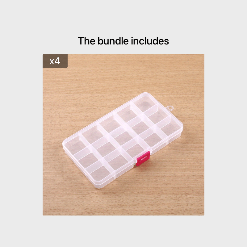 1pc 15 Grids Transparent Plastic Storage Box Handmade Jewelry Organizer  Fishing Tackle Storage Container Clear Small Beads Storage Case Rectangular  Tool Box, Today's Best Daily Deals