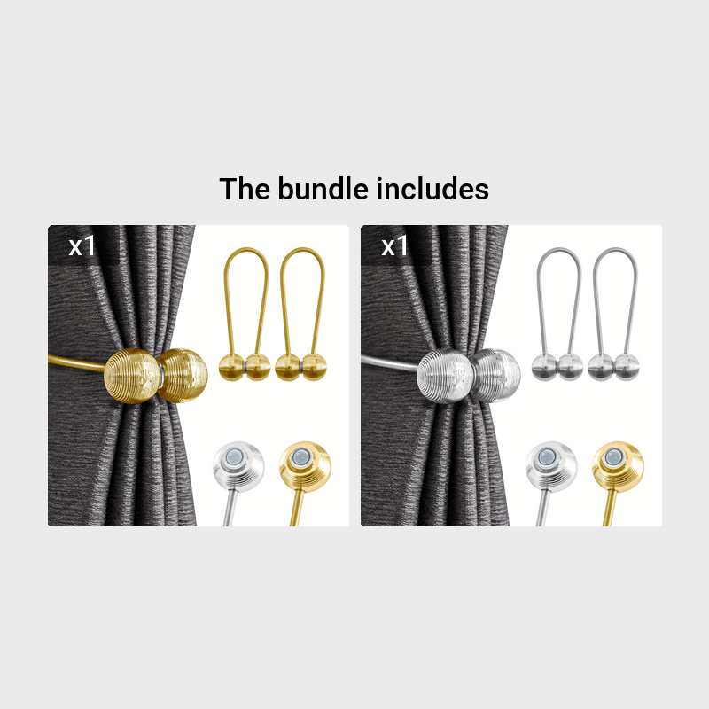 2pcs Magnetic Curtain Tiebacks Metal Ball Shape Holdbacks