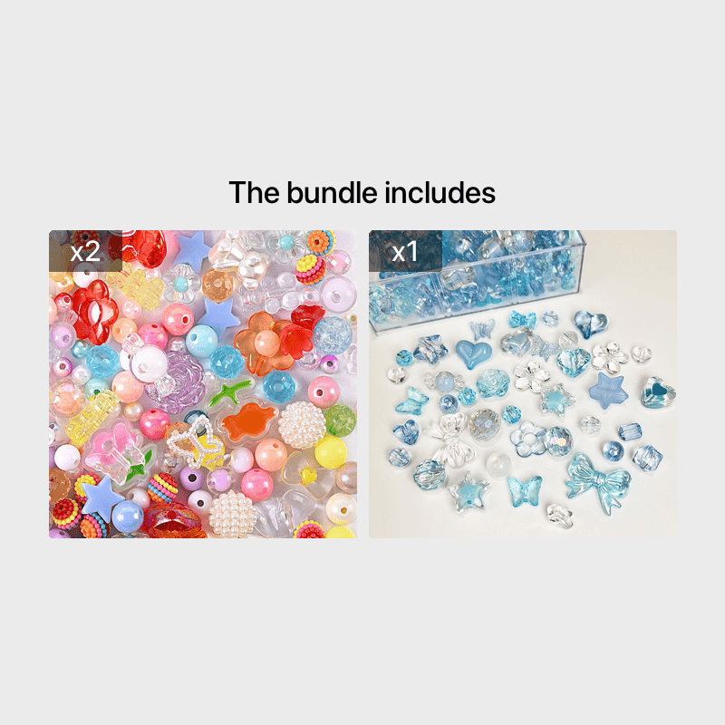 Acrylic Assorted Beads Flower Heart Butterfly Candy Pastel Loose