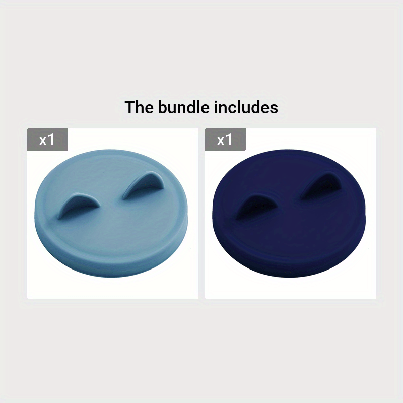 Image of Silicone Pet Food Can Lid With Cat Ear Design - Foldable, Easy-clean Cover For Storage
