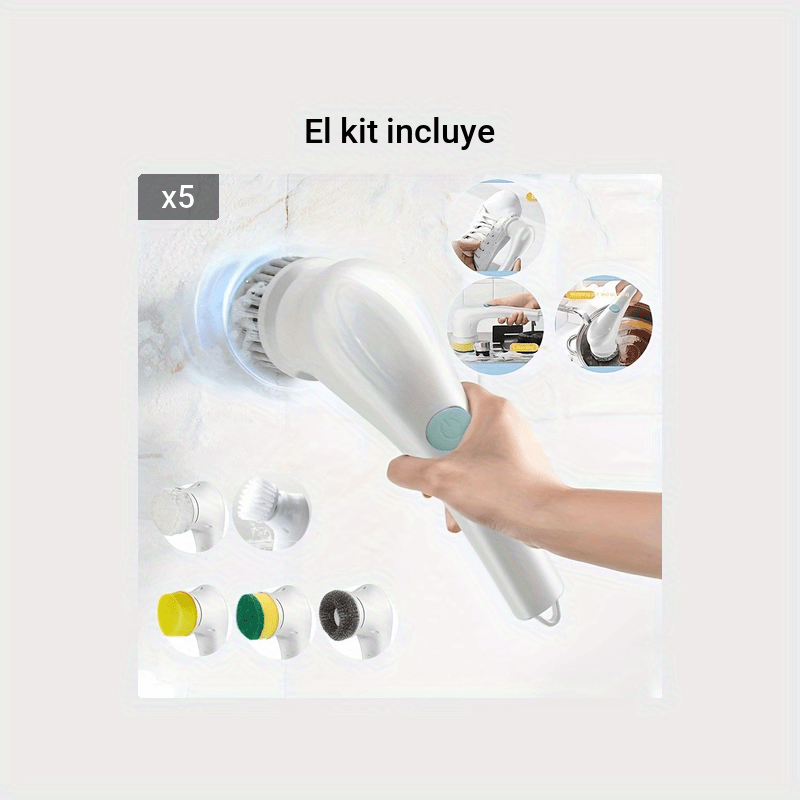 Cepillo de Limpieza eléctrico con 5 cabezales Kit de Limpieza