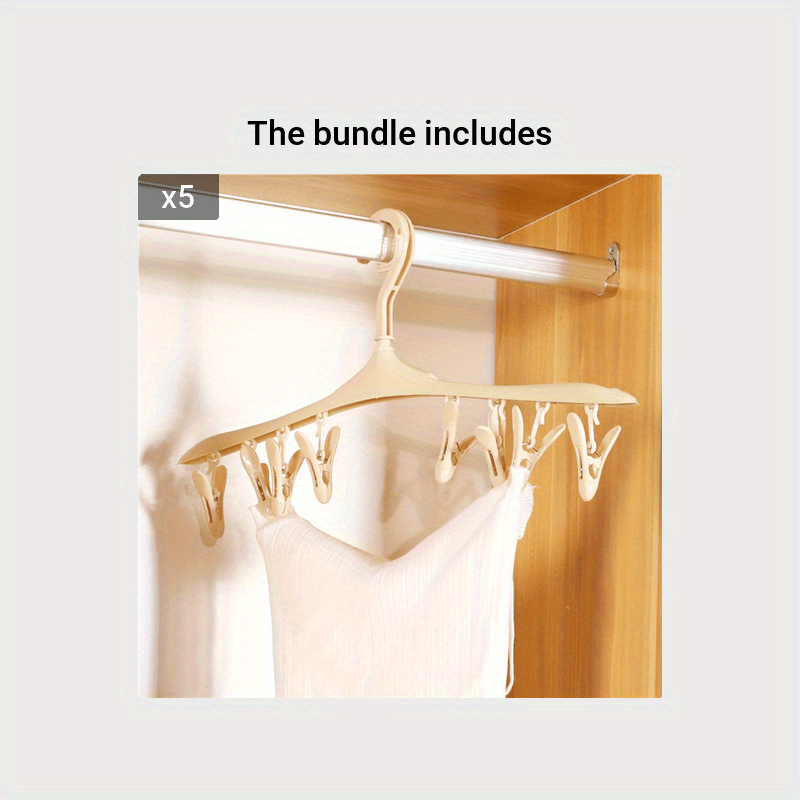 8-Clip Clothes Hanger Space Saving Laundry Drying Rack