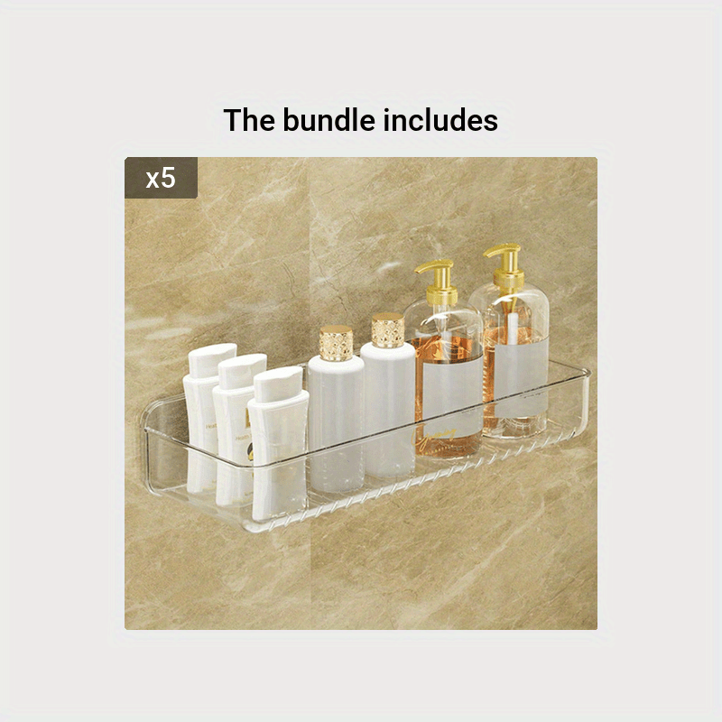 1pc Clear Bathroom Storage Rack