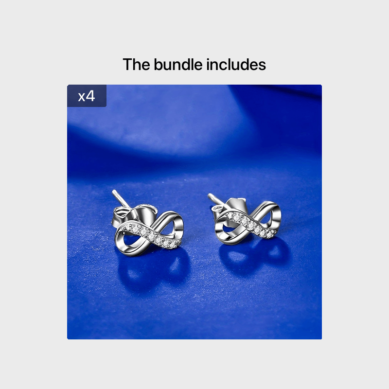 Lucky Cubic Zirconia Infinity Stud Earrings