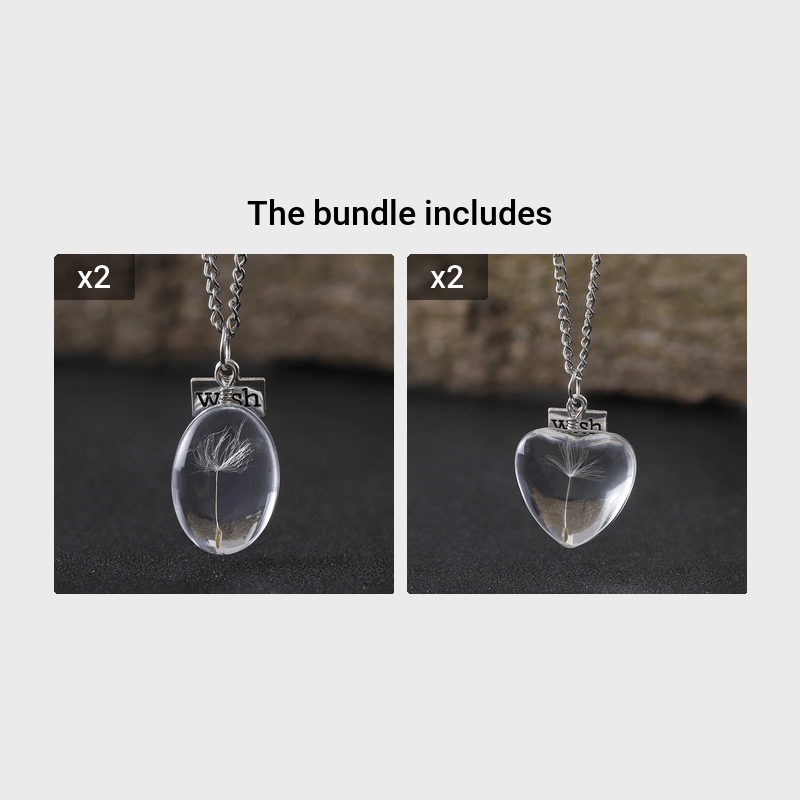 Women's Vintage Dandelion Wish Necklace — Terrarium Pendant