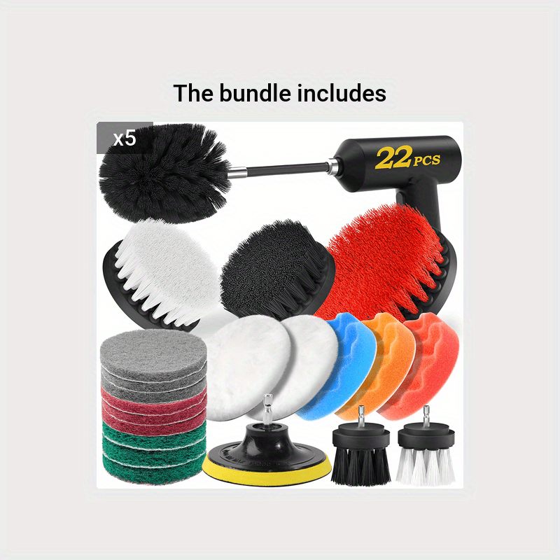 Drill Brush Attachment Set Power Scrubber Tools Car Polisher Bathroom  Cleaning Kit Kitchen Cleaning Brush Accessories