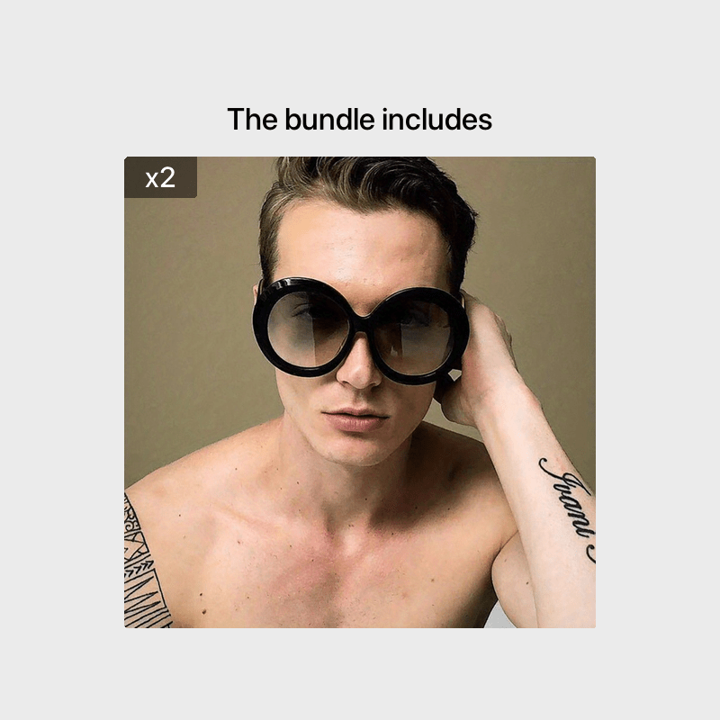 Oversize Oval Sunglasses Thick Frame UV Protection