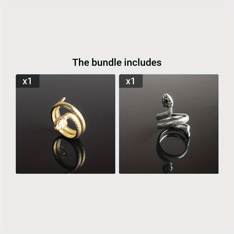 Exaggerated Titanium Steel Snake Ring