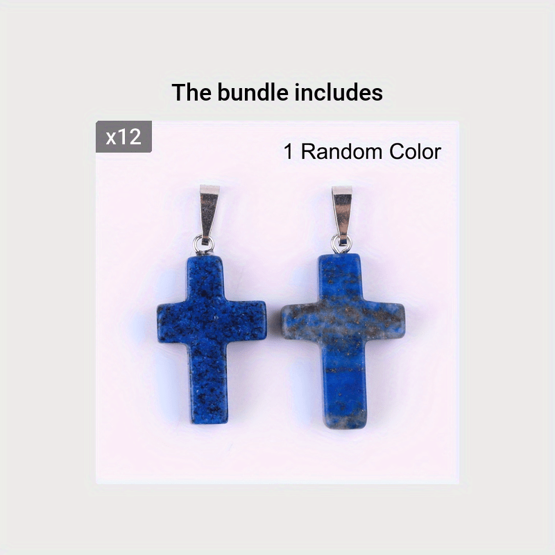 Cross Shape Pendant Natural Stone Agates Charms Jaspers Quartz Cross Beads  for Jewelry Making Bracelet DIY Earrings 18x26mm